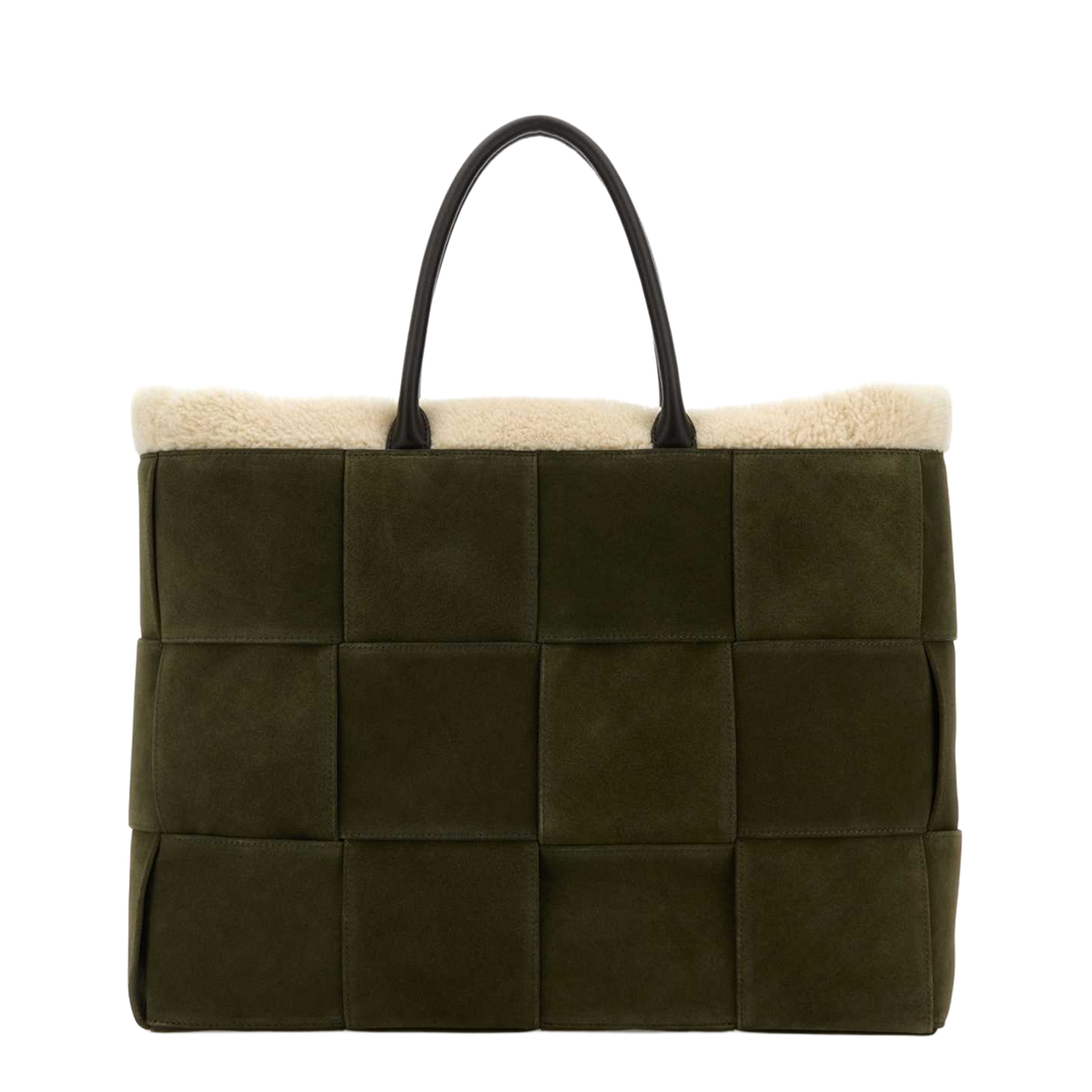 Khaki Suede Large Arco Shopping Bag