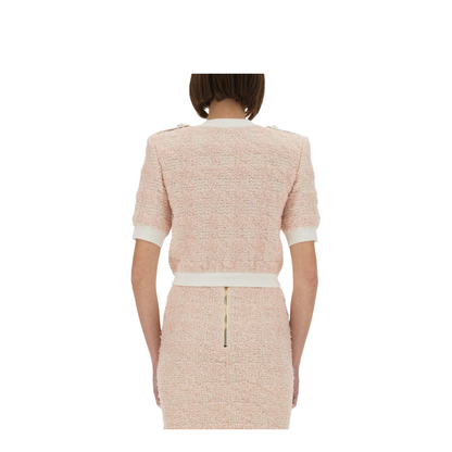 Short-Sleeved Knit Cardigan