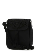 Embroidery Crossbody Bag, Silver Hardware