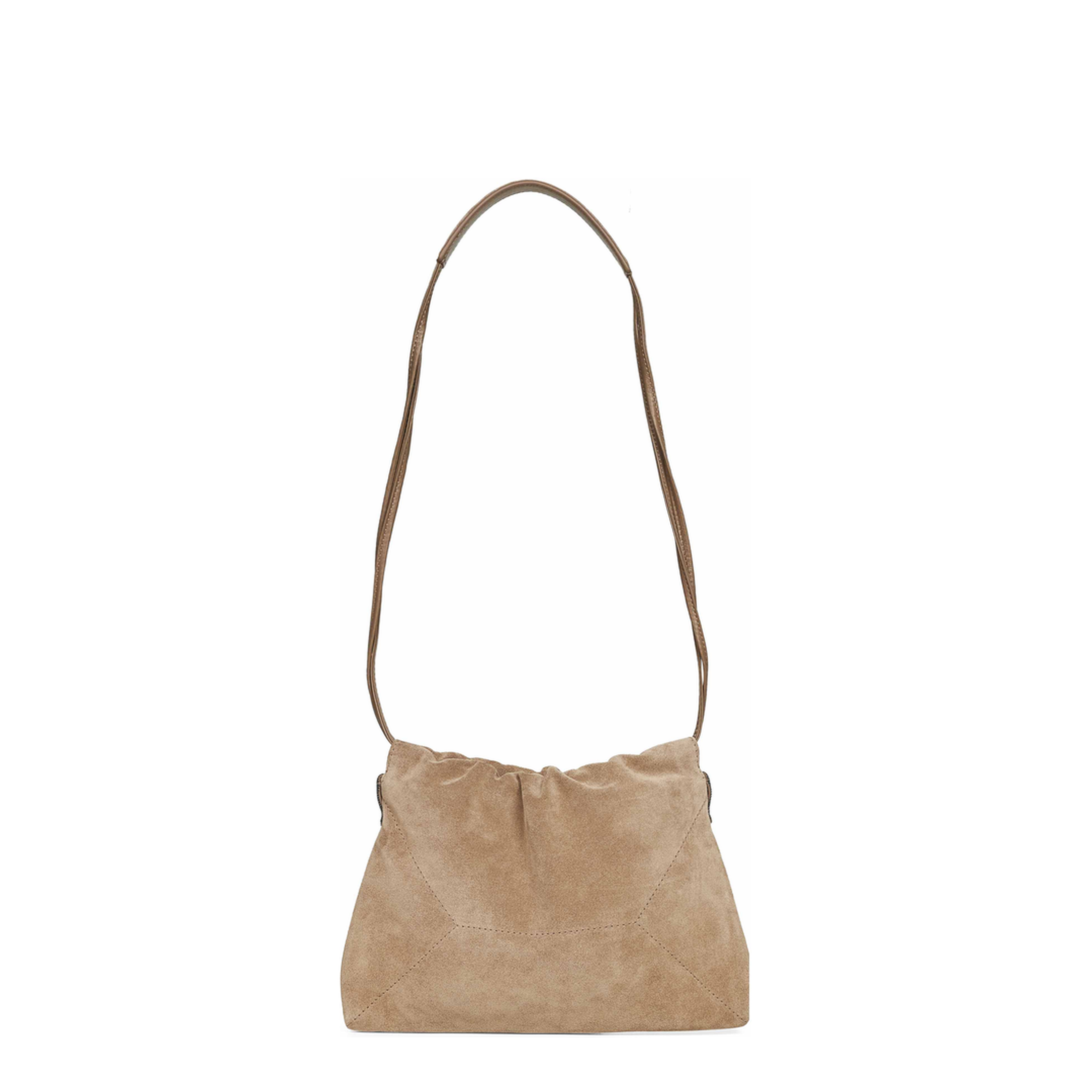 Duo Pouch Shoulder Bag in Suede