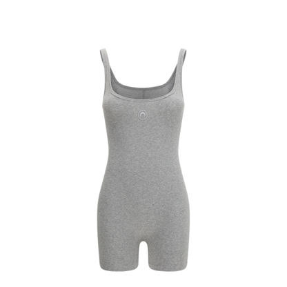 MAYFEYR - Marine Serre - Moon Logo Ribbed Jersey Short Catsuit - WJS029ACJER0011
