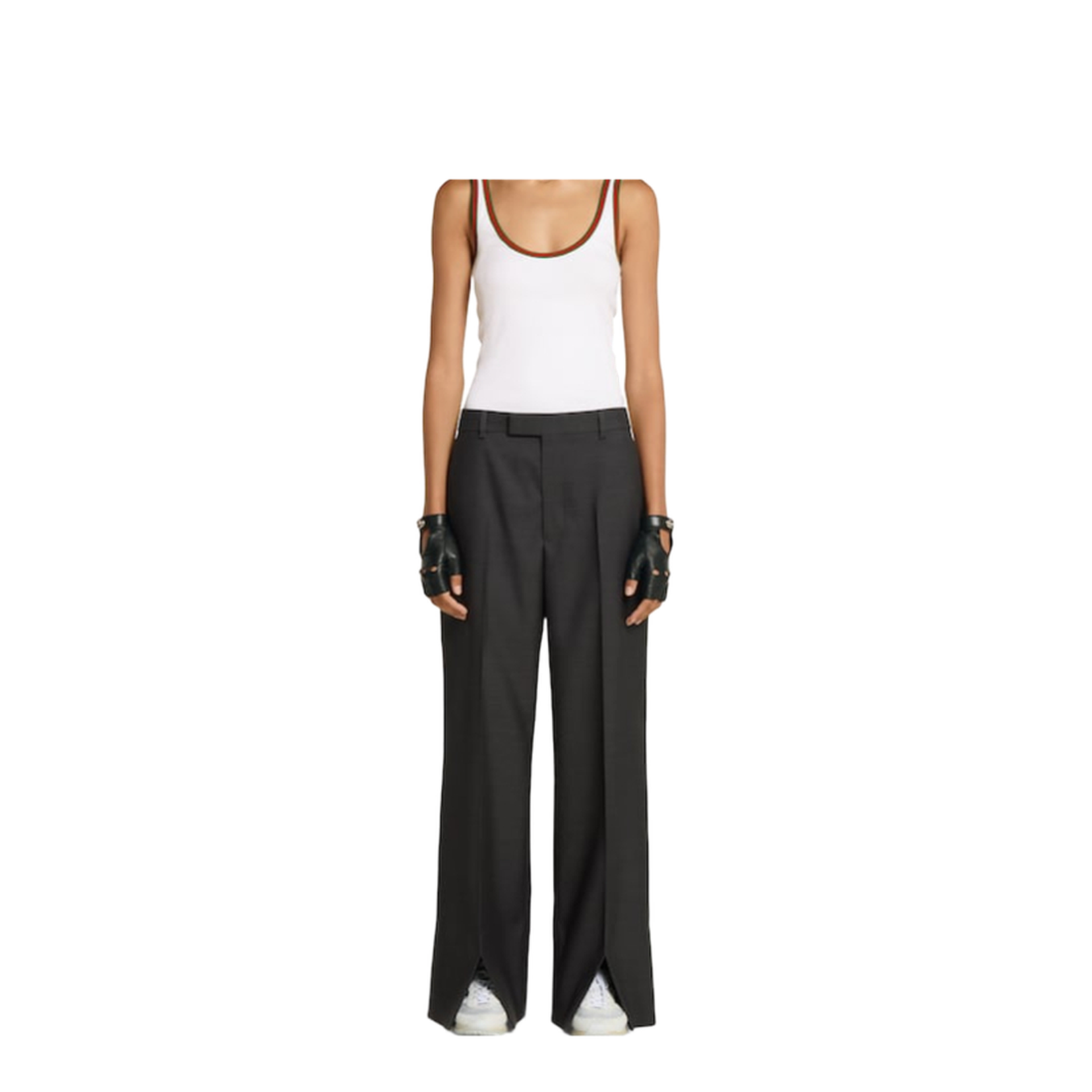 Oversize Low Waist Wool Pant in Grey