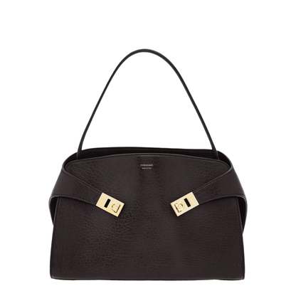 Dark Brown Leather Medium Hug Soft Shoulder Bag