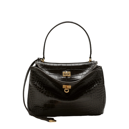 Rodeo Shoulder Bag In Crocodile-print Leather