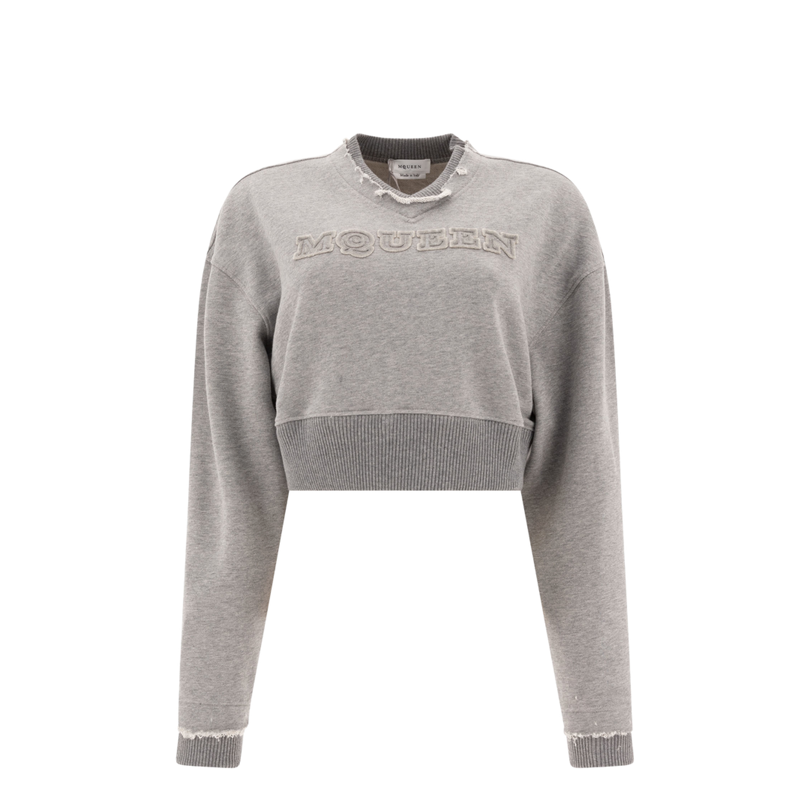 Logo Cotton Cropped Sweatshirt