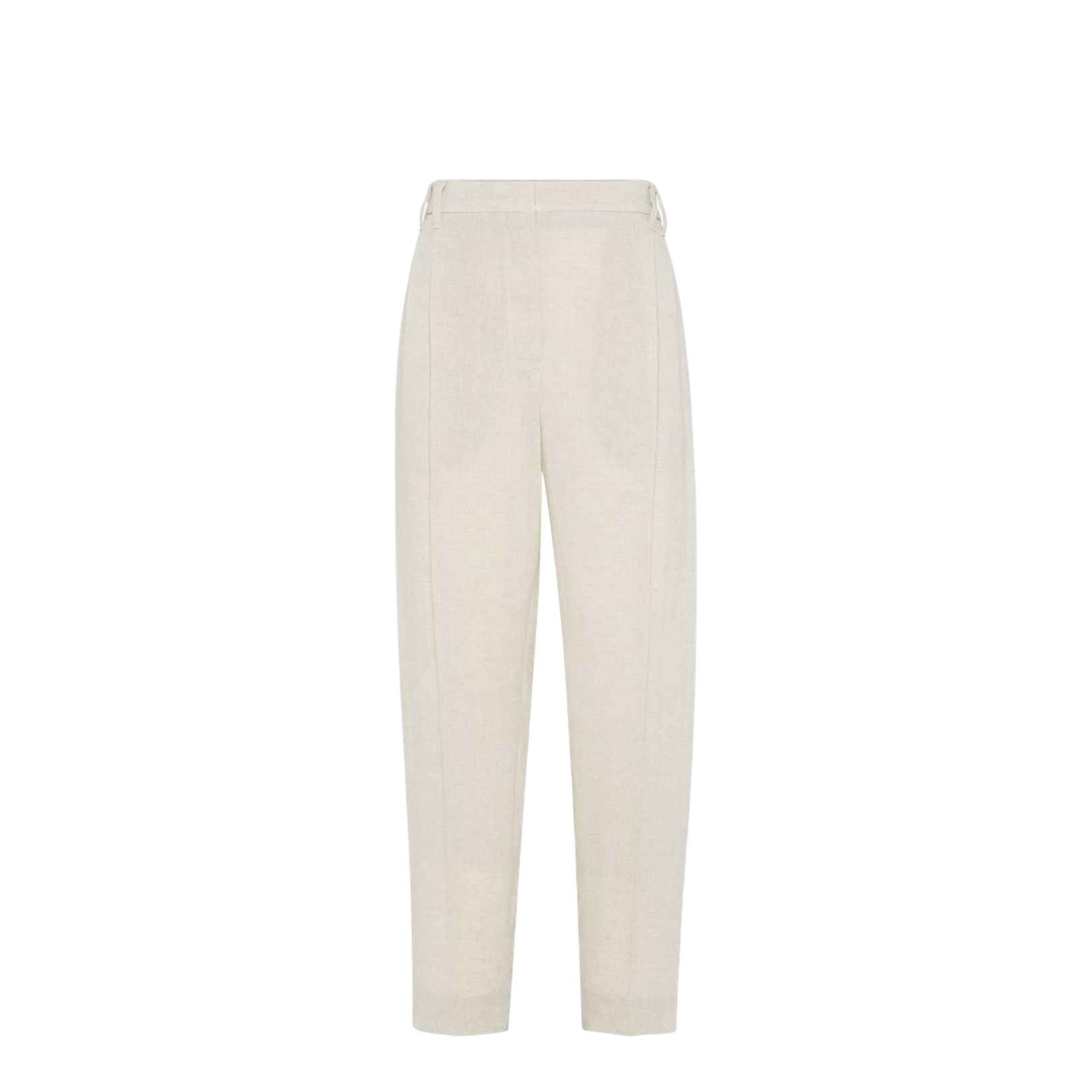 Linen Trousers With Lurex Details In Beige