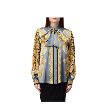Cheetah Foulard Lavallière Silk Shirt