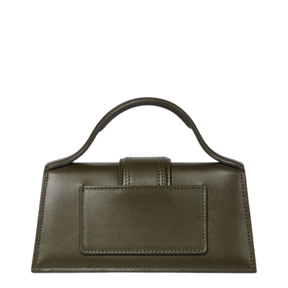 Khaki Green Top Handle Leather Bag