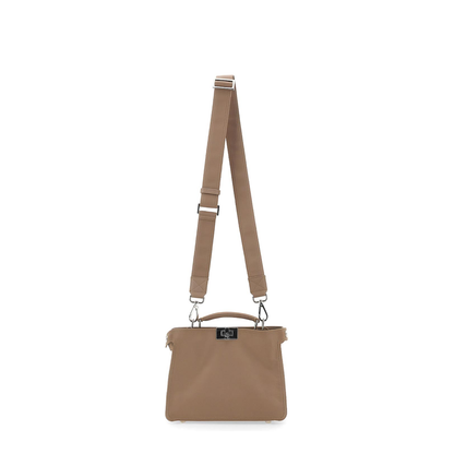 Peekaboo ISeeU Small Leather Top Handle Bags - Tan