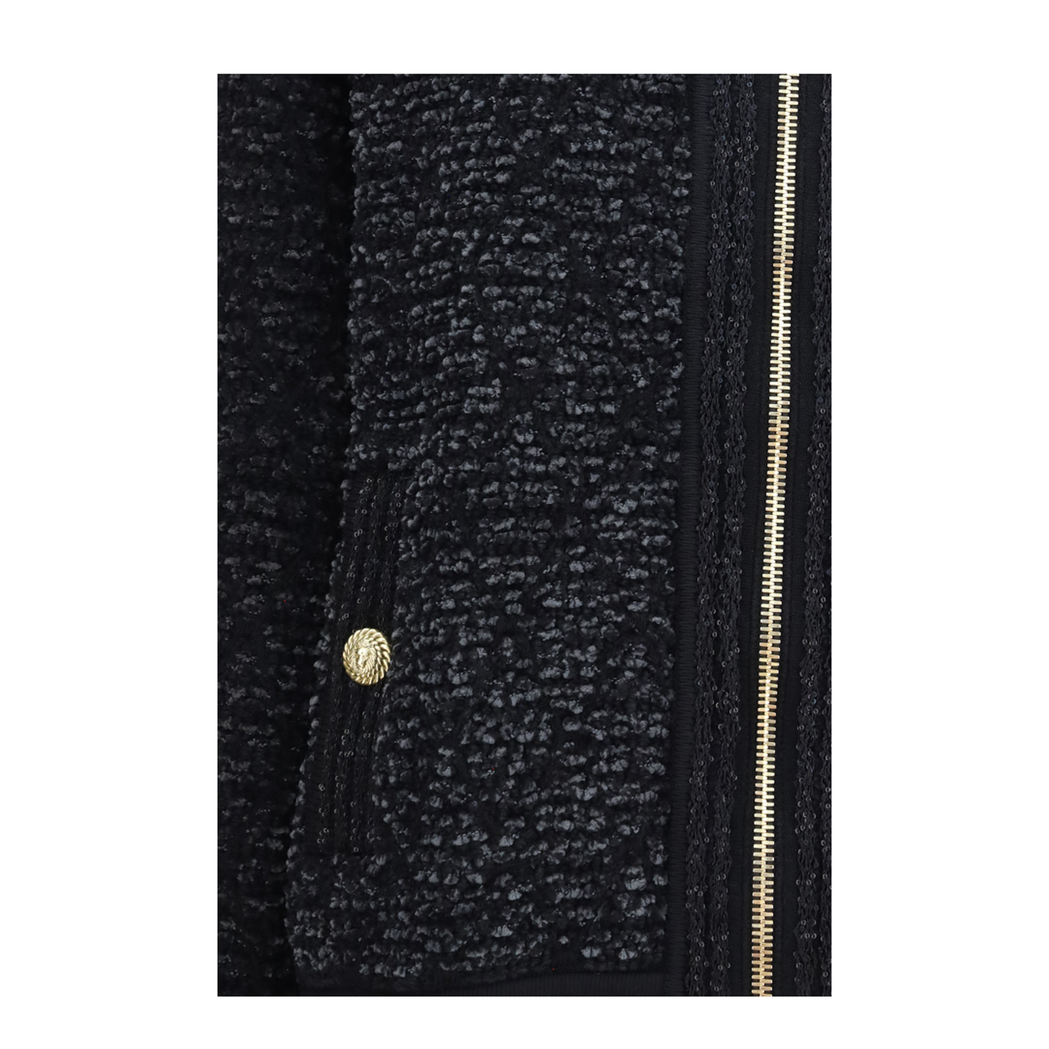 MAYFEYR - Balmain - Zip Jacket With Sequin Details - HF1TFB20KK120PA