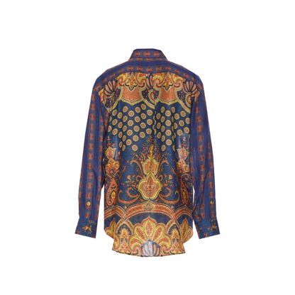 Paisley Linen Shirt With Medaglioni Voyage