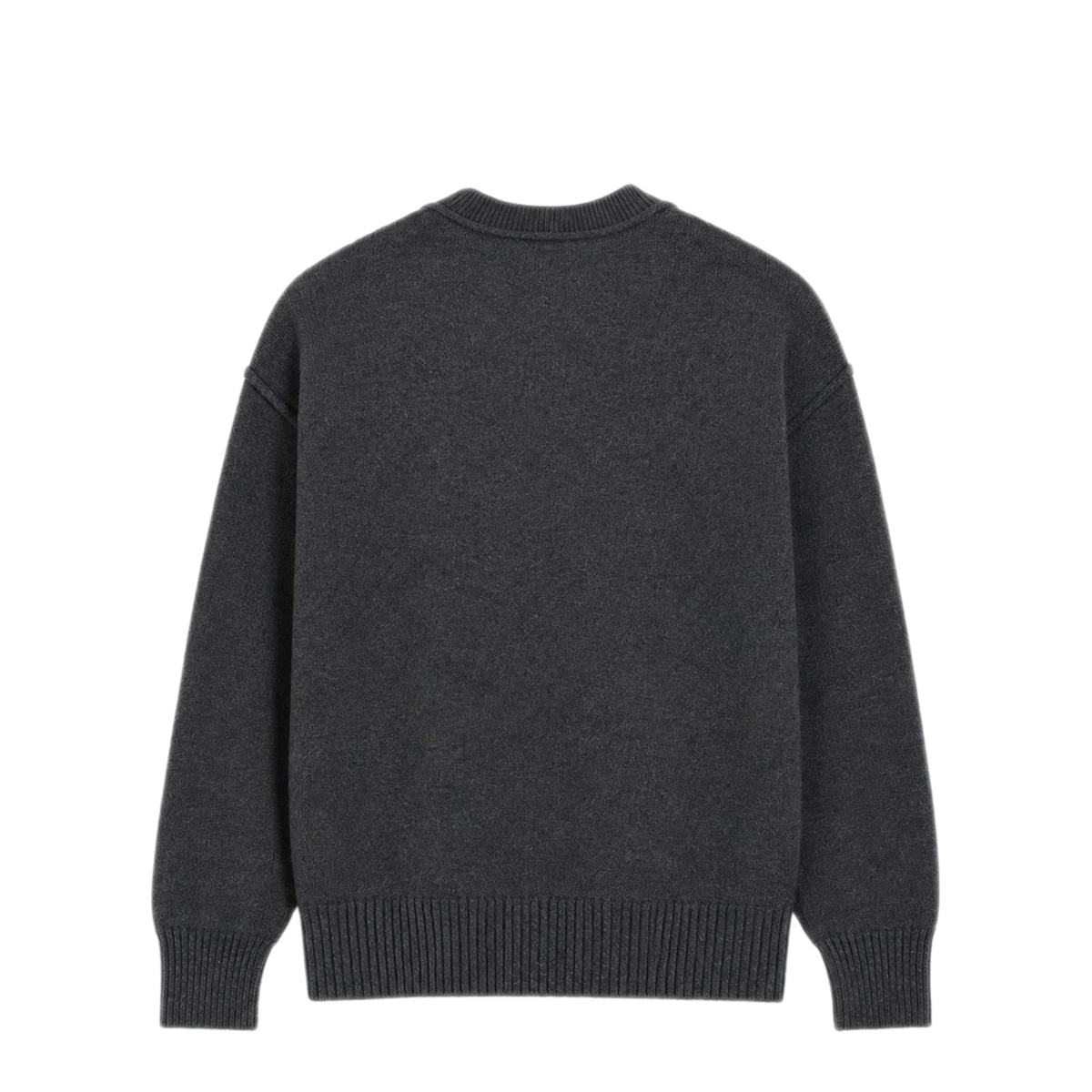 Grey Wool Cardigan with Ami de Coeur - Grey/Red