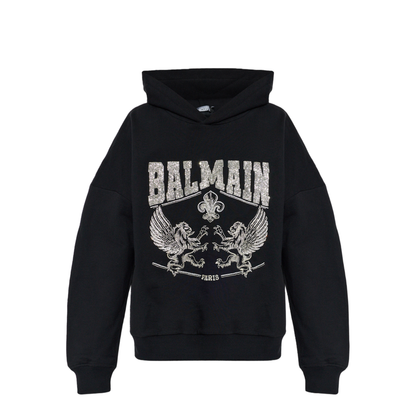Crystal Embroidered Hoodie - Black
