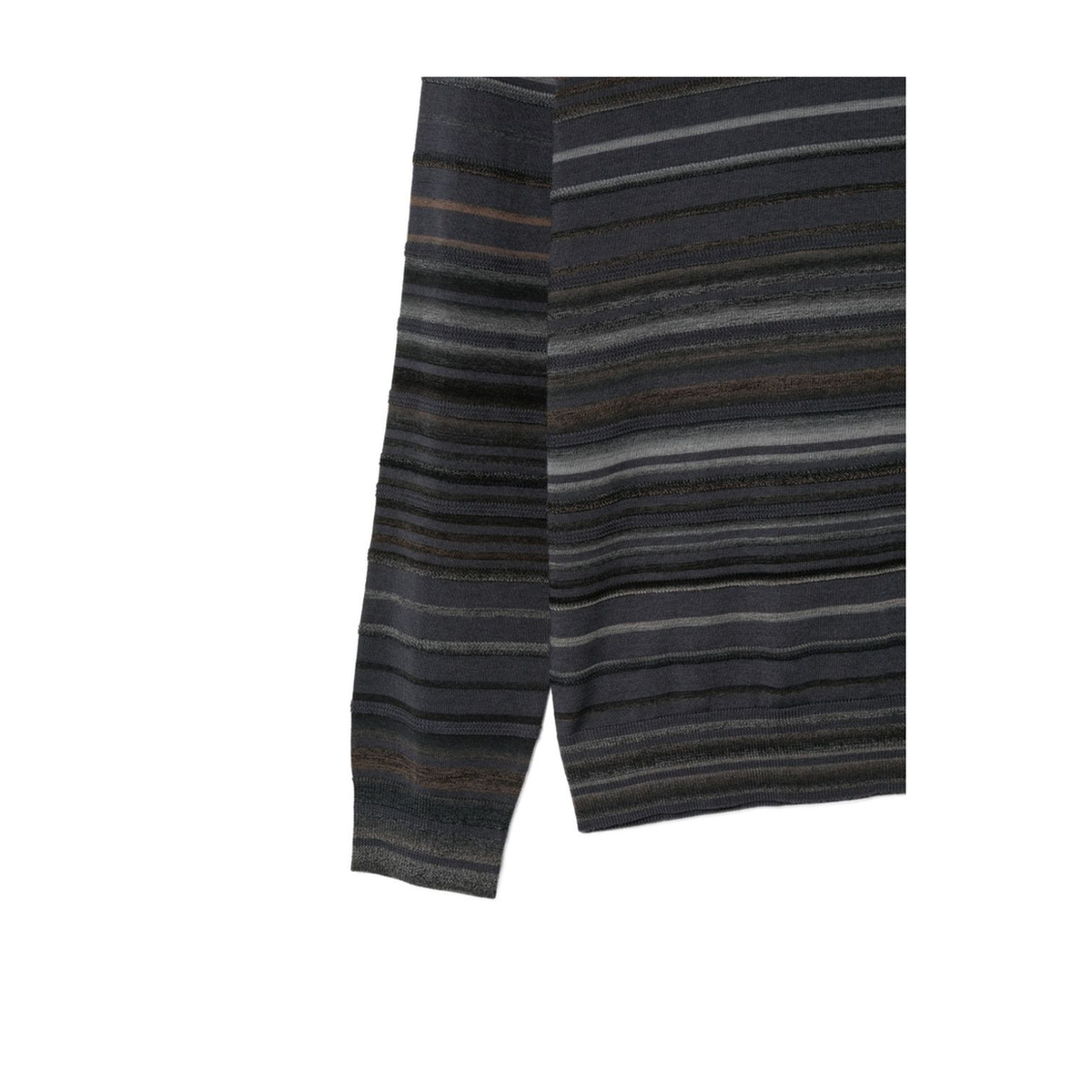 MAYFEYR - Paul Smith - Grey Horizontal Stripe Pattern Sweater - M1RA003W0325376