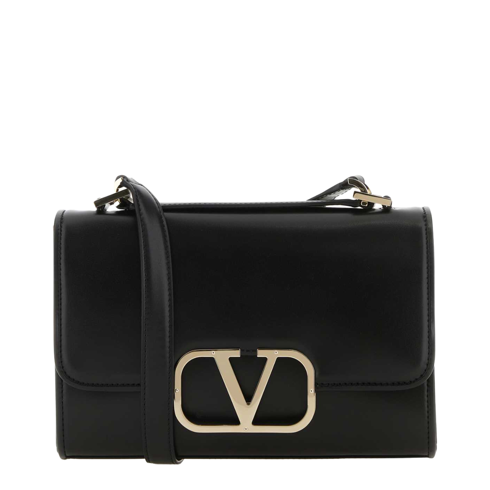 VLogo Leather Shoulder Bag