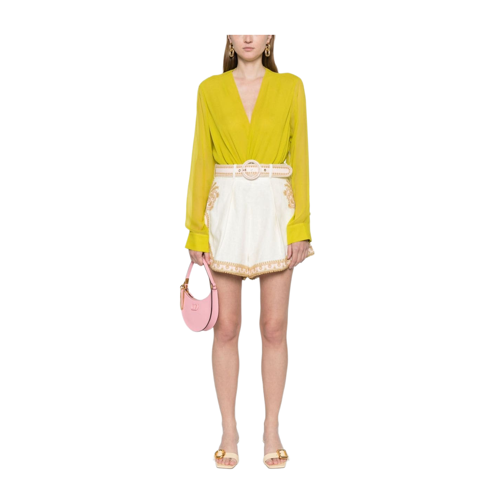 Embroidered Linen Shorts