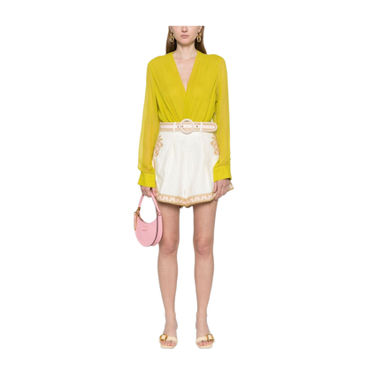 Embroidered Linen Shorts