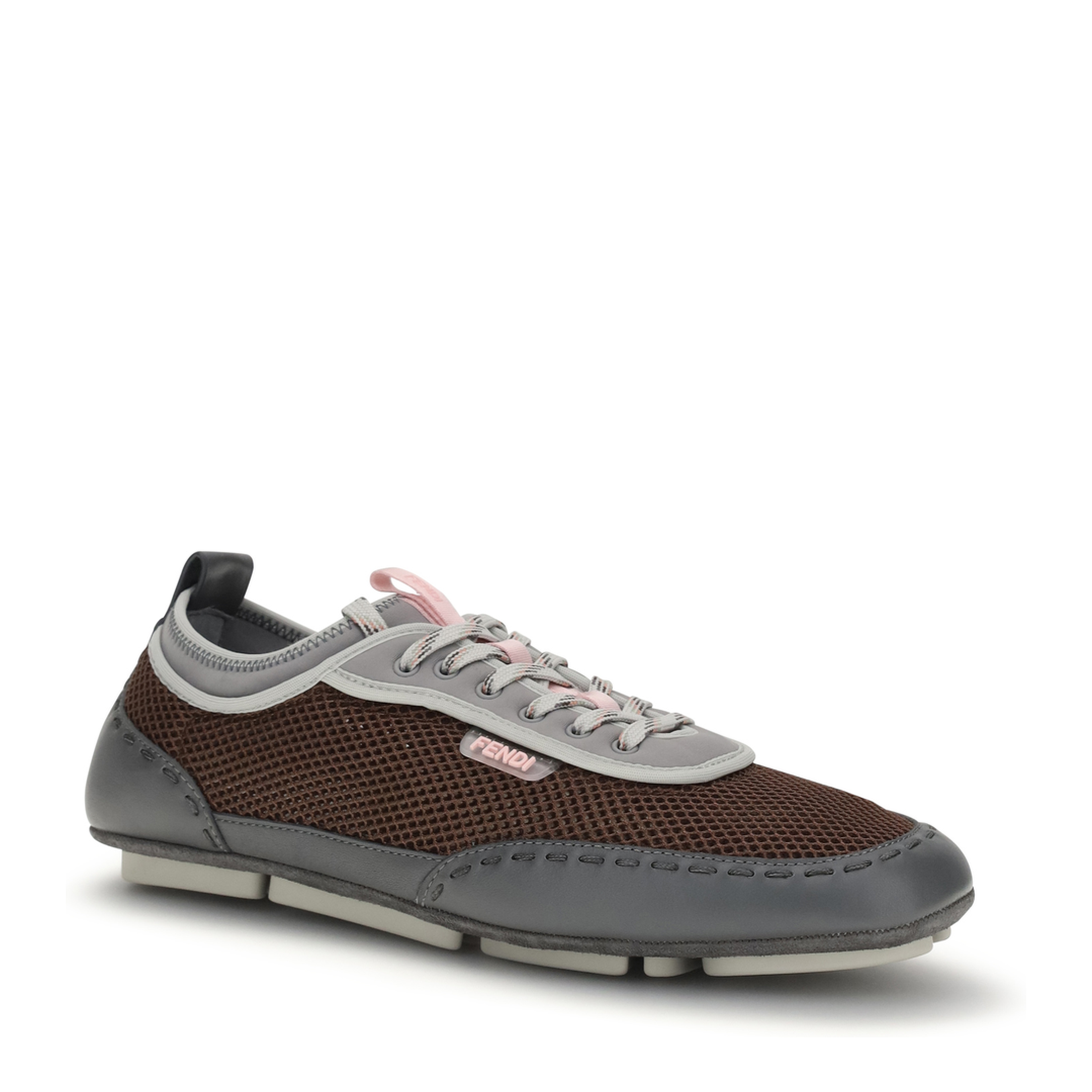 MAYFEYR - Fendi - Leather And Mesh Sneakers - 7E1853AWKL