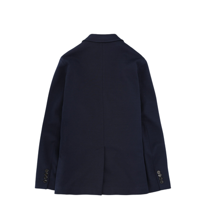 Single-breast Cotton Jersey Jacket in Dark Blue