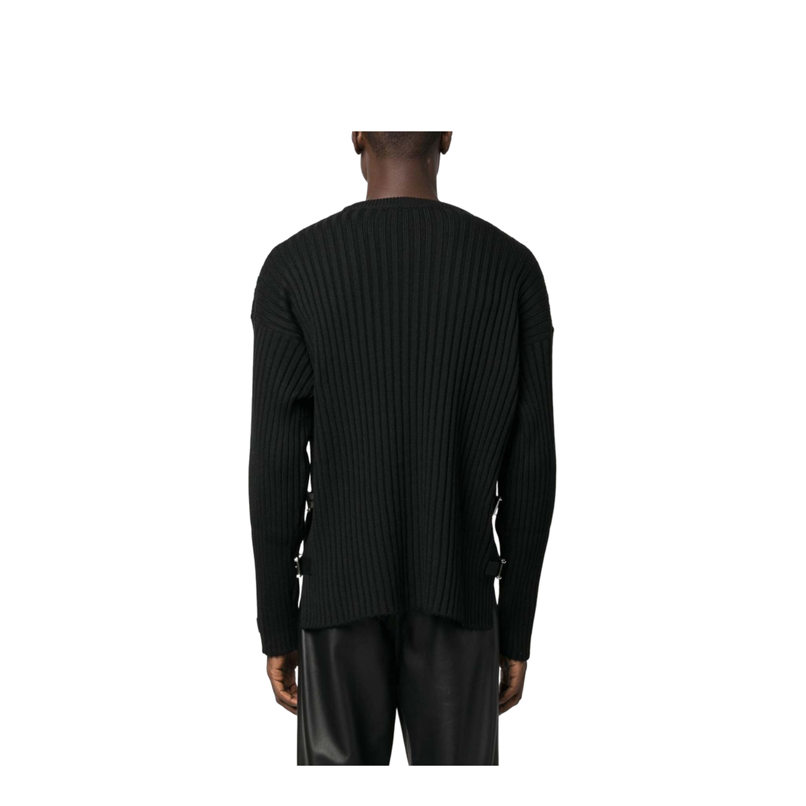 Ribbed Wool Sweater In Black