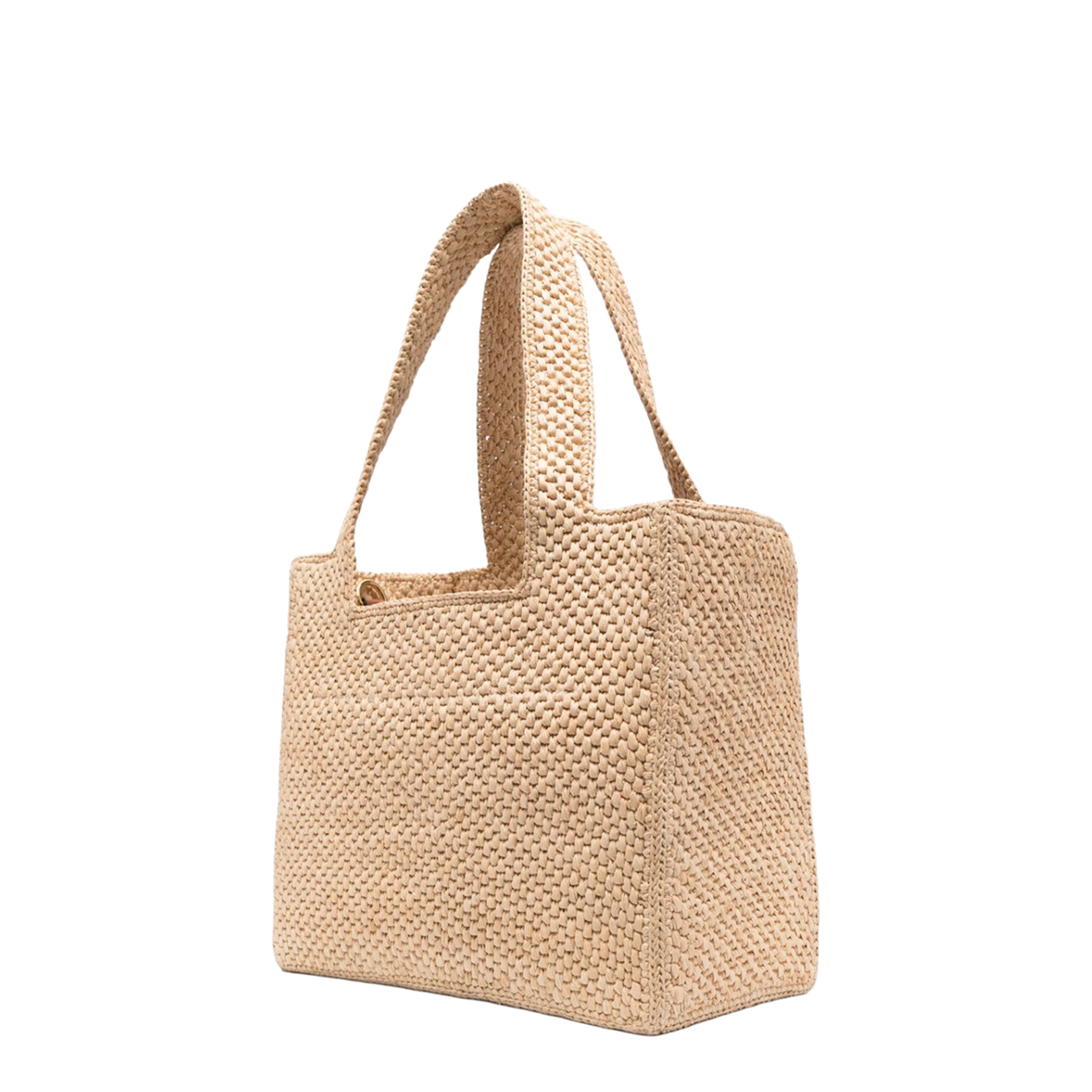 Medium Tote in Raffia Beige