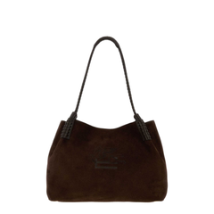 Libra Medium Suede Tote - Brown