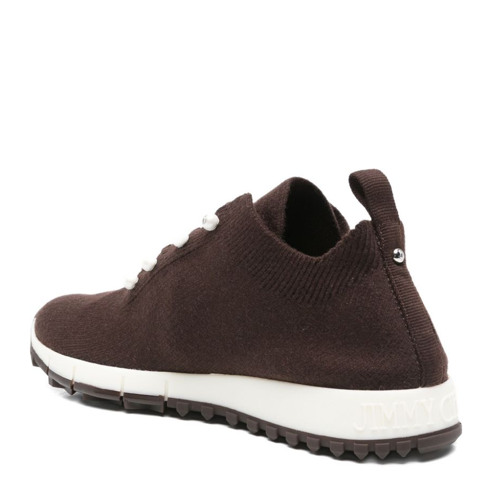 Chocolate Cashmere Melange Knit Trainers