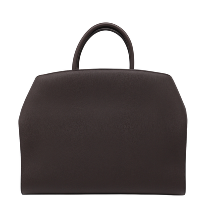 Dark Brown Leather Hug Top Handle Bag