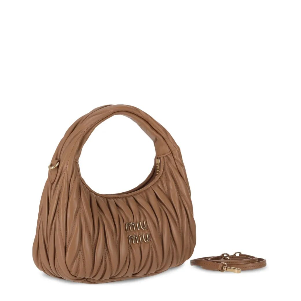 Wander Matelassé Leather Shoulder Bags - Brown