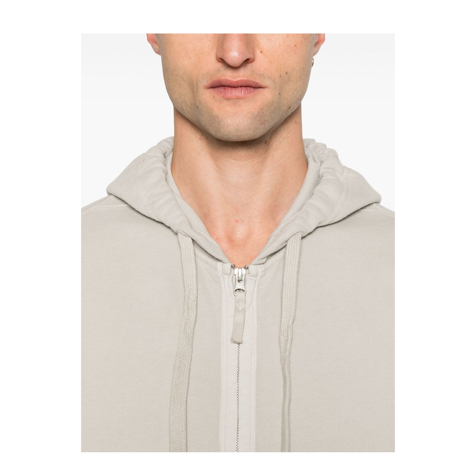 Hooded Zip-Up Sweatshirt in Brushed Organic Cotton Fleece