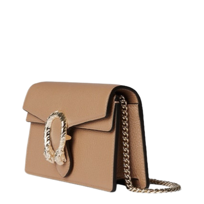 Mini Shoulder Bag in Beige Leather