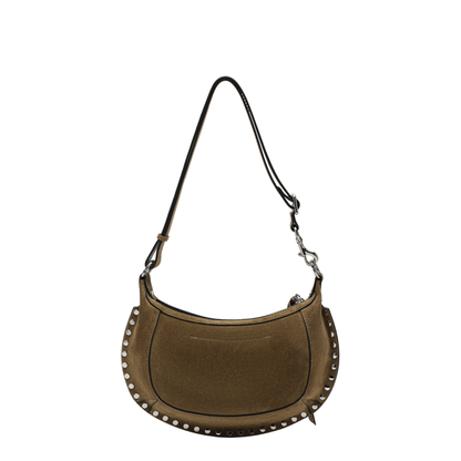 MAYFEYR - Isabel Marant - Oskan Moon Shoulder Bag In Taupe Suede - PP0003FAA3C32M50TA