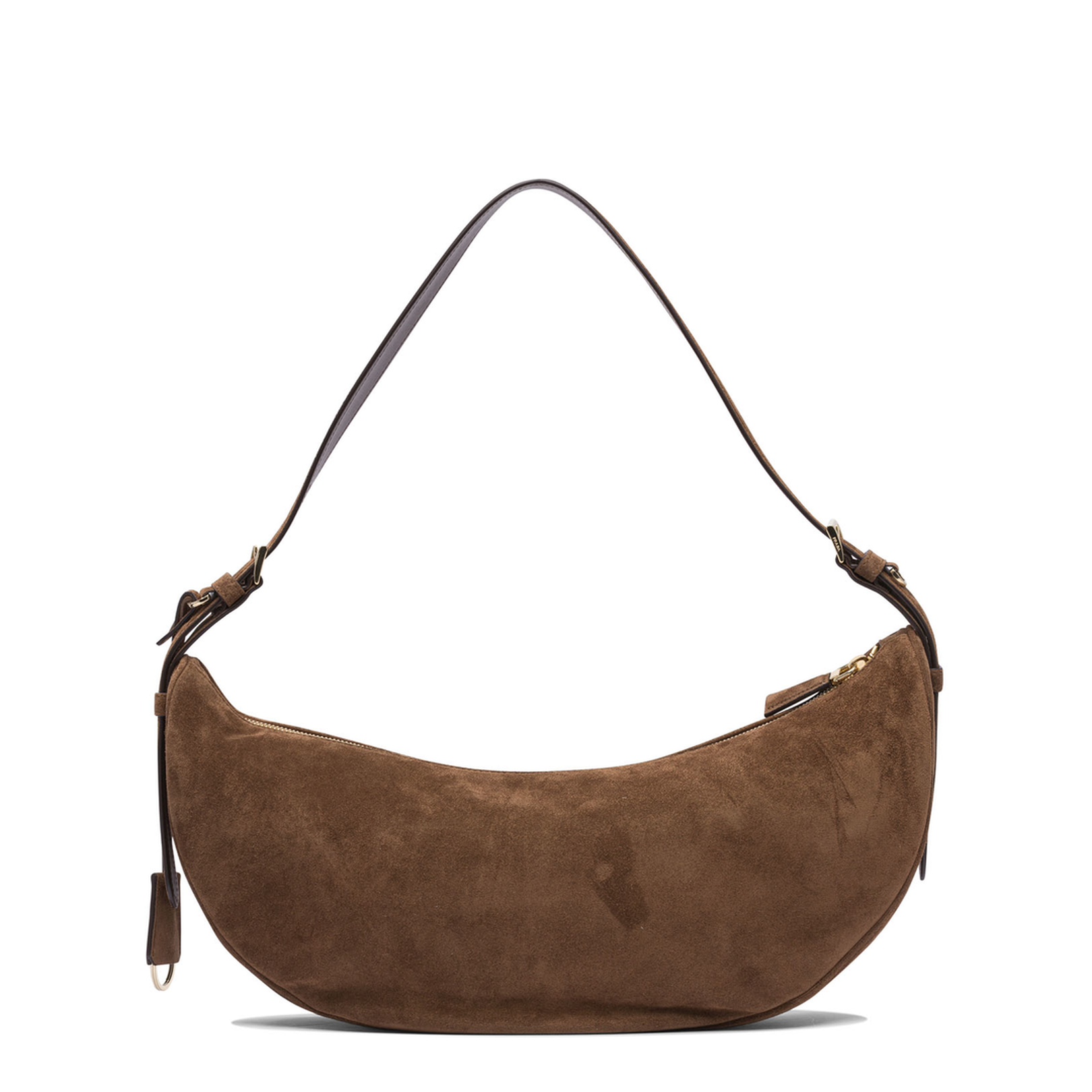 Demi-lune Suede Shoulder Bag