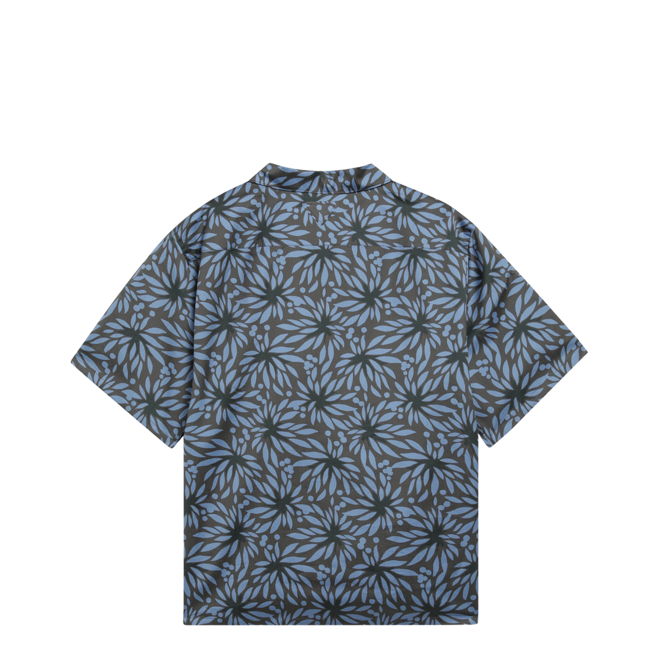Hematite/Black Floral Print Bowling Shirt