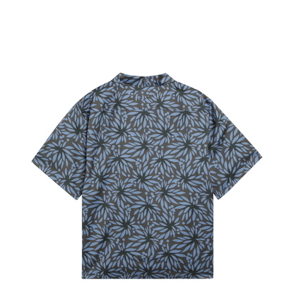 Hematite/Black Floral Print Bowling Shirt
