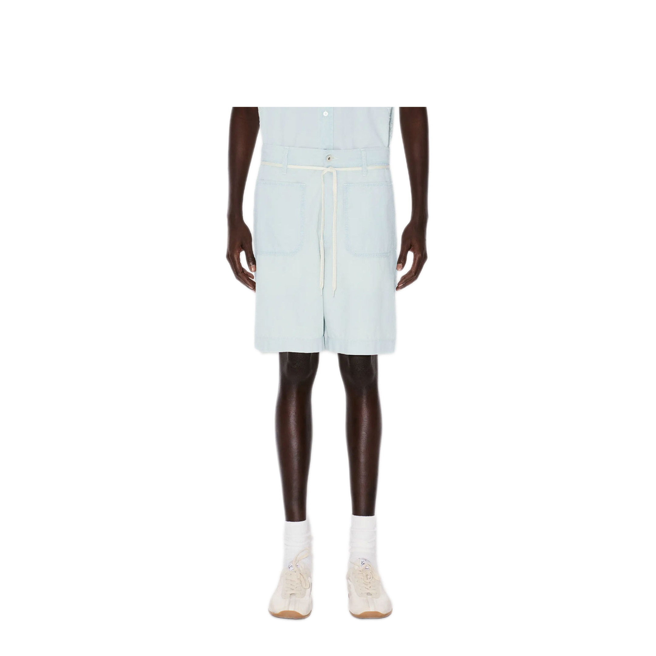 MAYFEYR - Kenzo - Straight Shorts In Stone Bleach Chambray - FG55DS3416F4