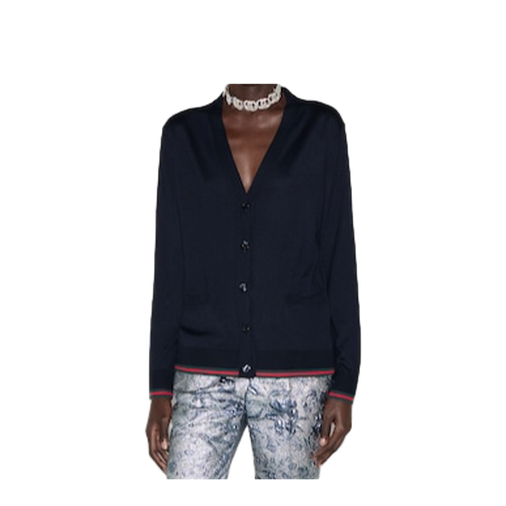 Extra Fine Cashmere Silk Cardigan in Navy