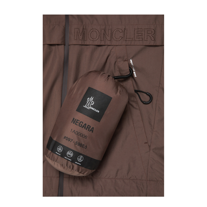 Brown Negara Packable Hooded Windbreaker