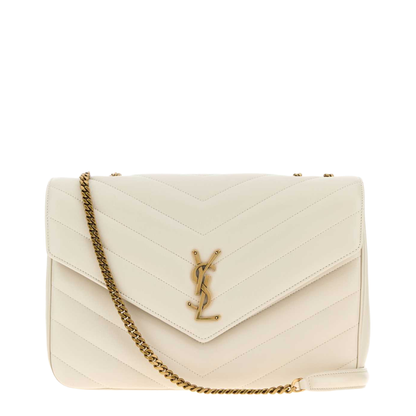 Loulou Large MATELASSÉ Shoulder Bag White