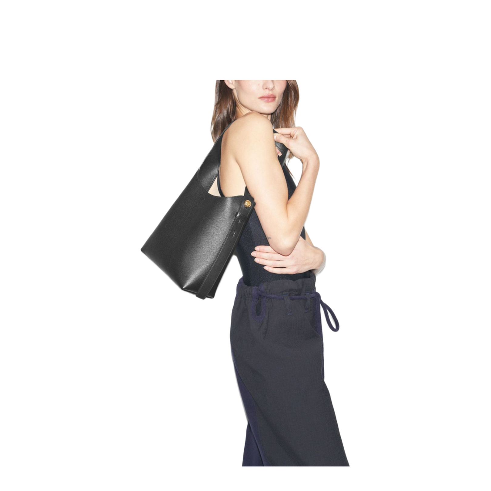 Romy Small Leather Hobo Bag