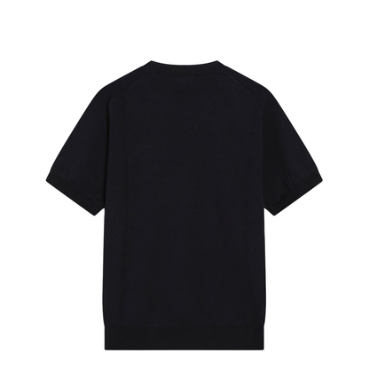 Blue Silk-Blend Sweater with Logo