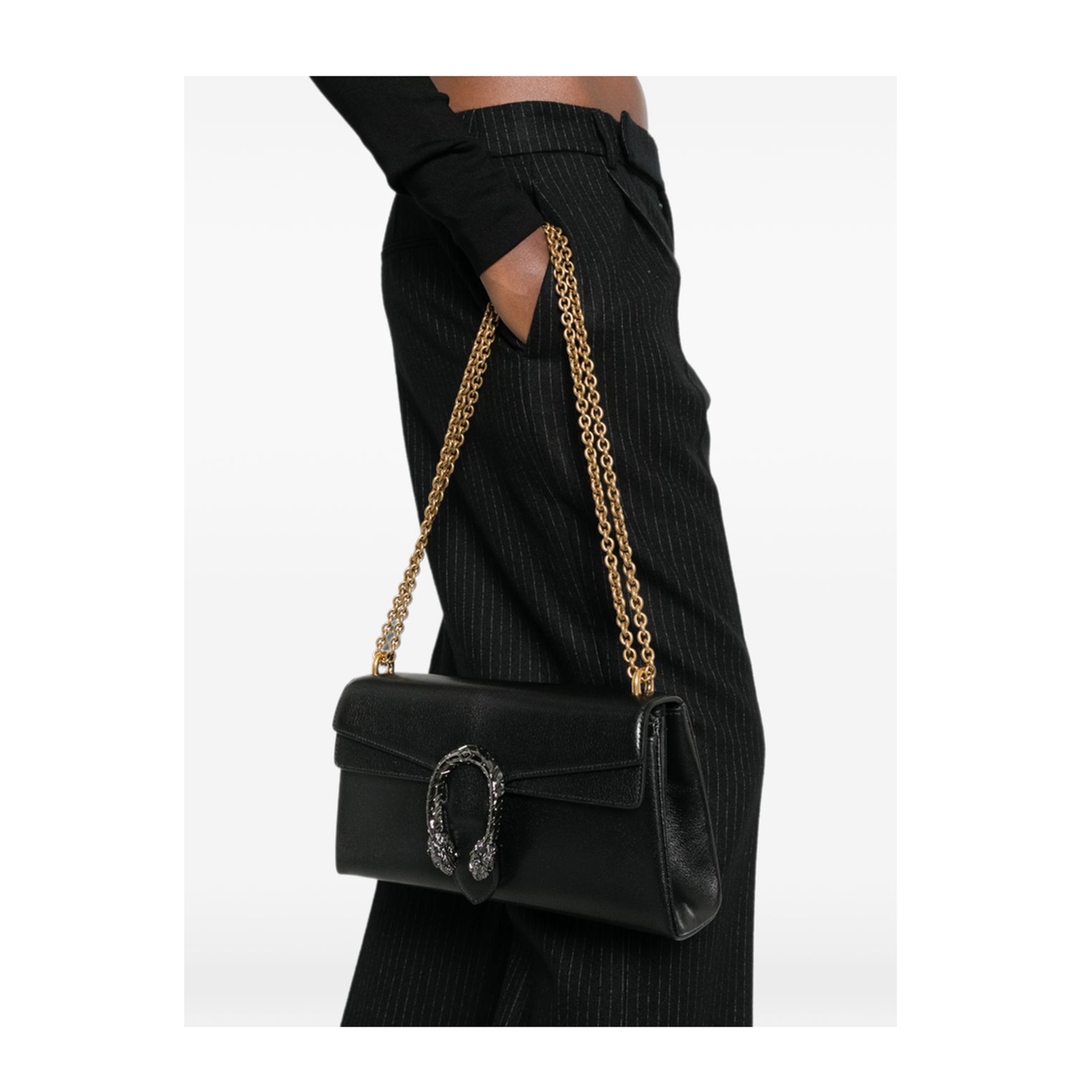 MAYFEYR - Gucci - Medium Shoulder Bag In Black Leather - 874735AAGA71000
