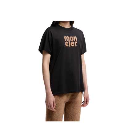 Black Teddy Logo Cotton T-Shirt