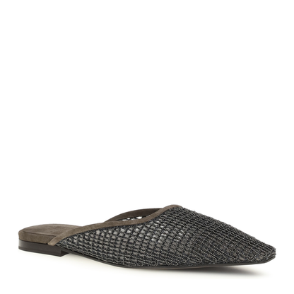 MAYFEYR - Brunello Cucinelli - Suede Ballerinas With Embellished Net Embroidery - MZSFC3177