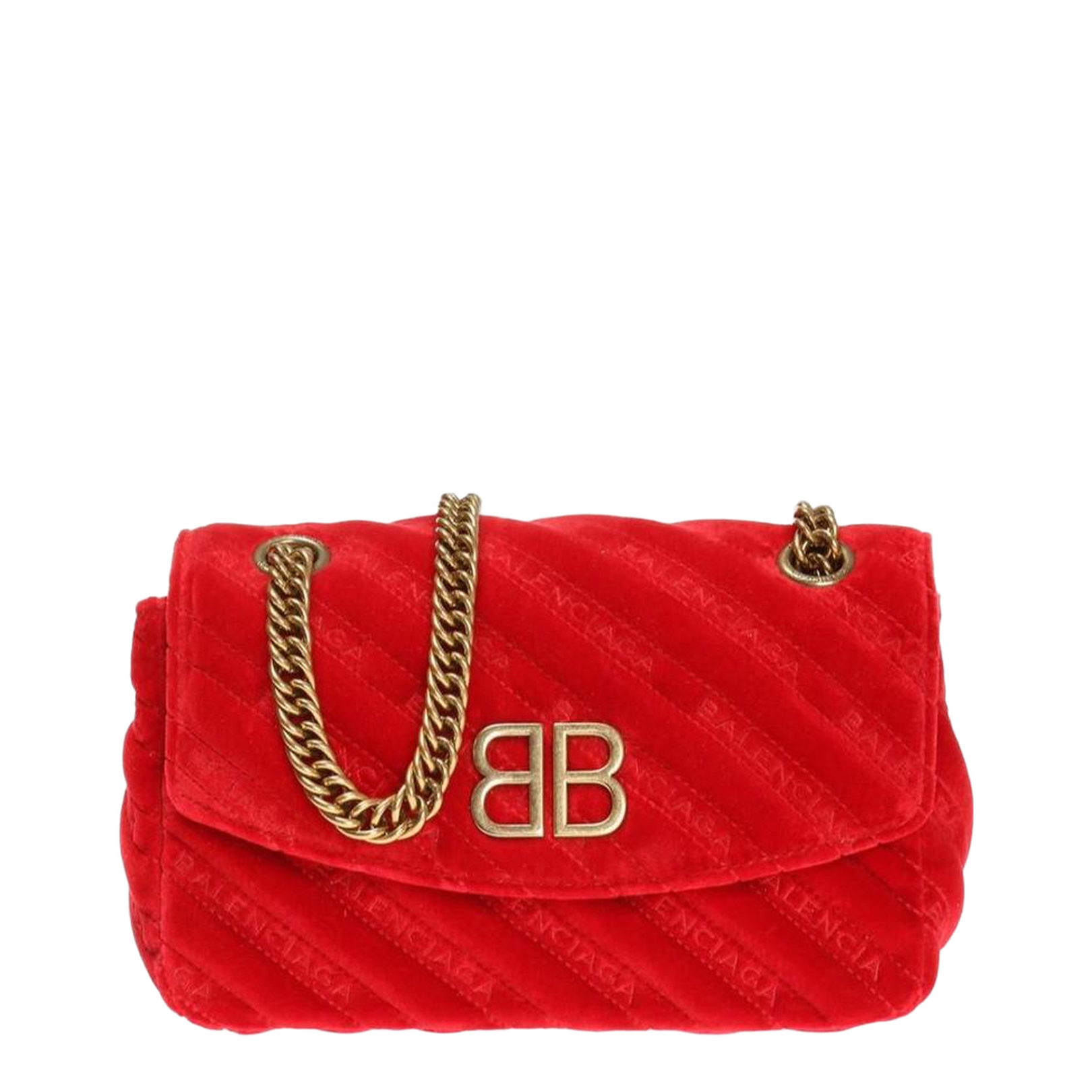 Red Logo Embroidered Shoulder Bag
