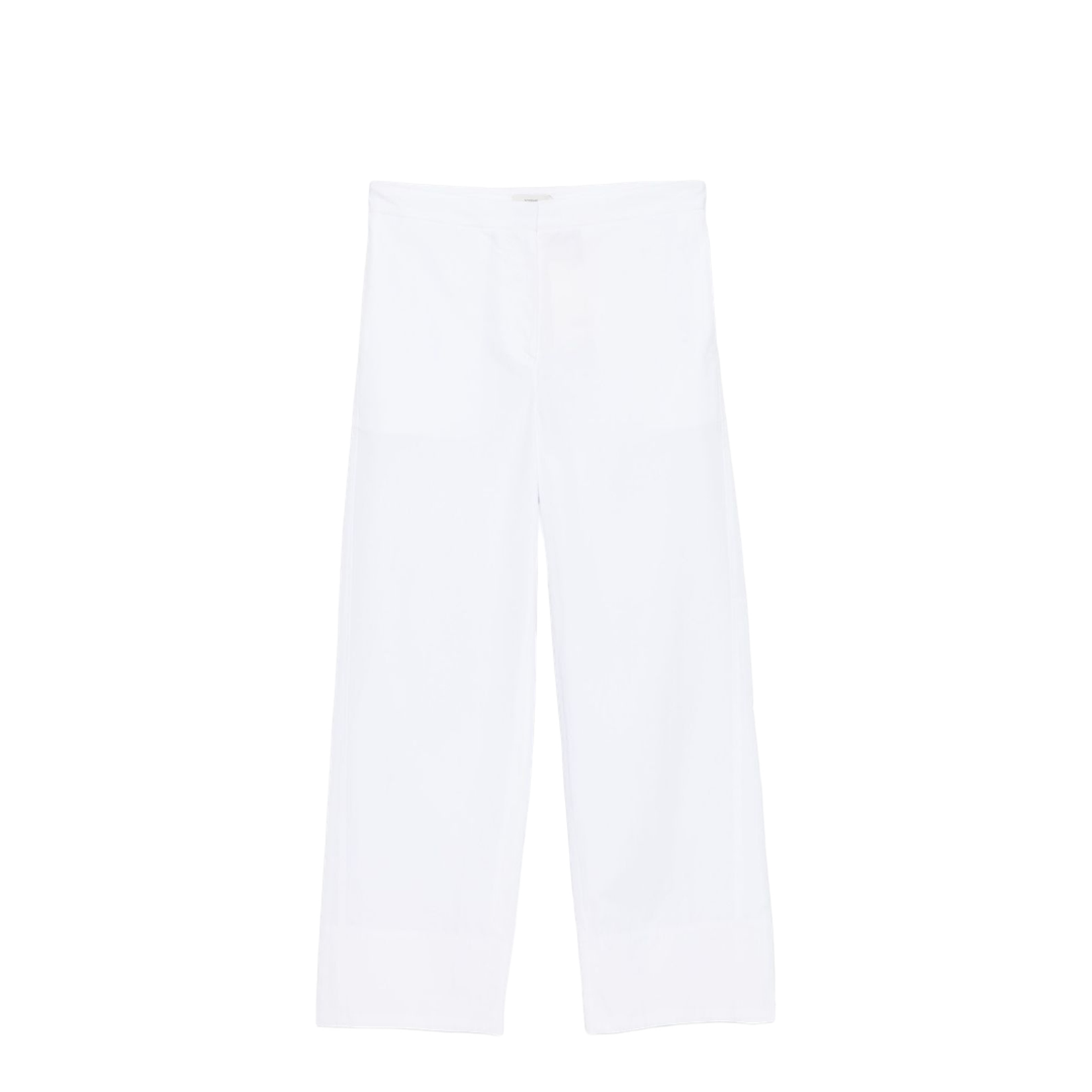 White Pants with Two Rear Patch Pockets in Cotton