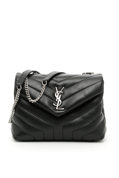 Black Leather Small Loulou Shoulder Bag