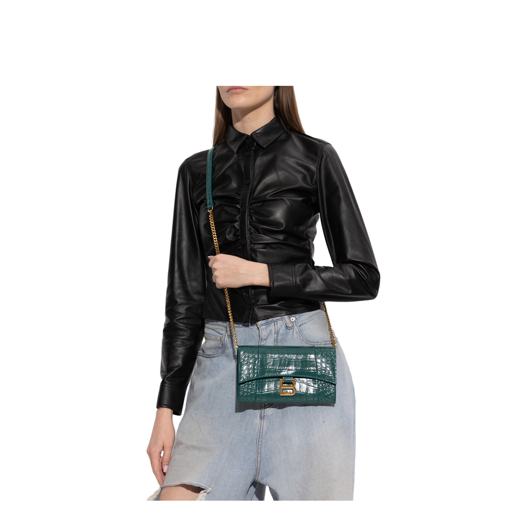 MAYFEYR - Balenciaga - Hourglass Wallet On Chain - 8463432ABLU3108