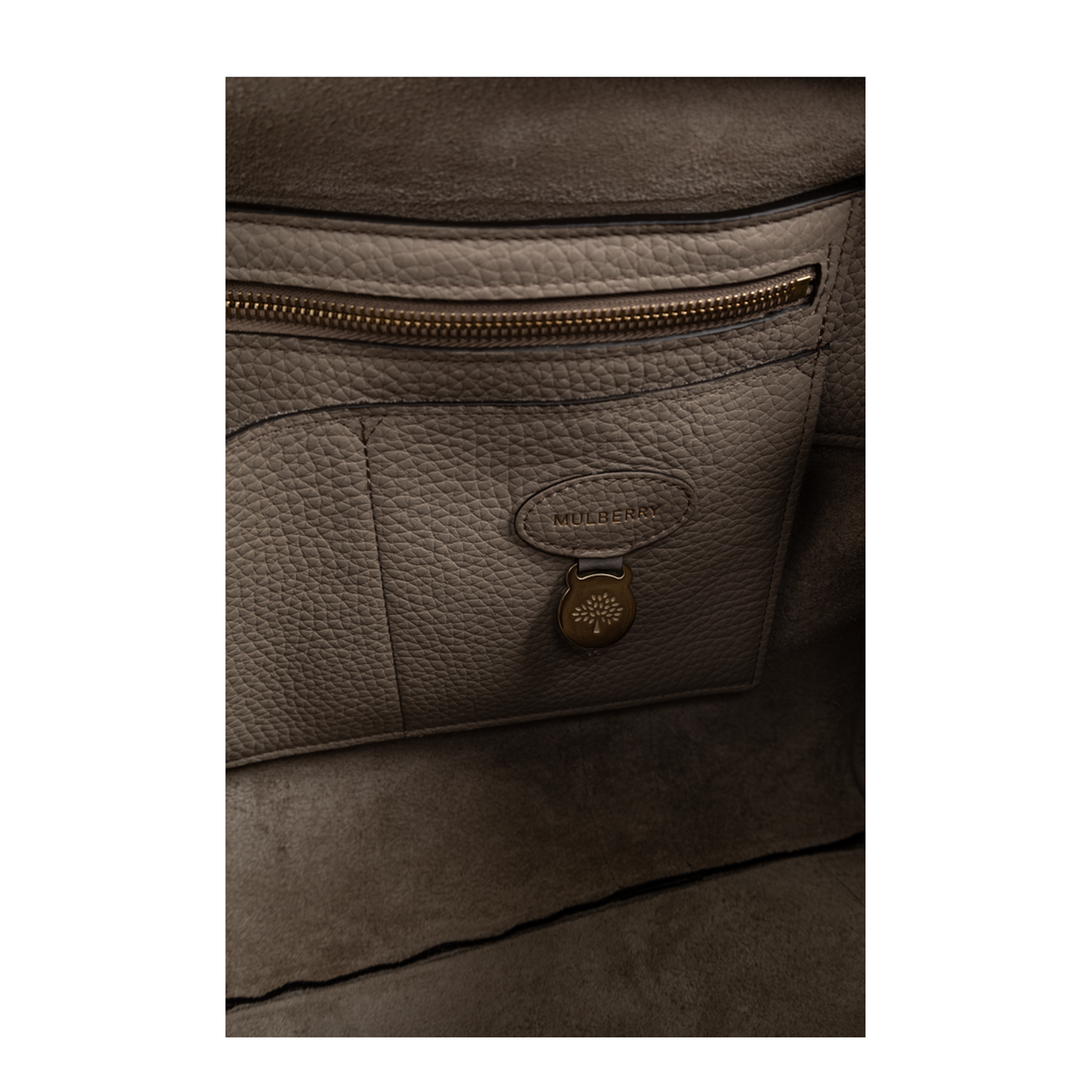 Bayswater Heavy Grain Leather Handbag - Cashmere Taupe