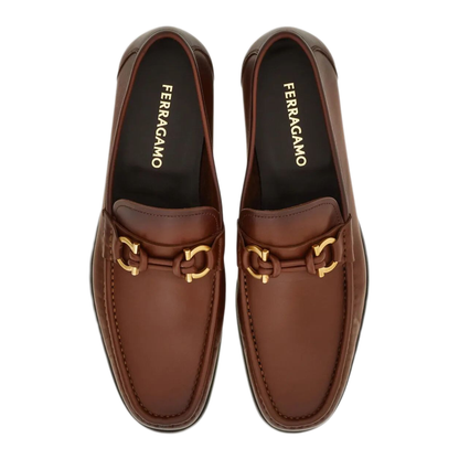 MAYFEYR - Ferragamo - Alain Leather Loafers With Hues - 02A0400786870MIDBROWNTMORO